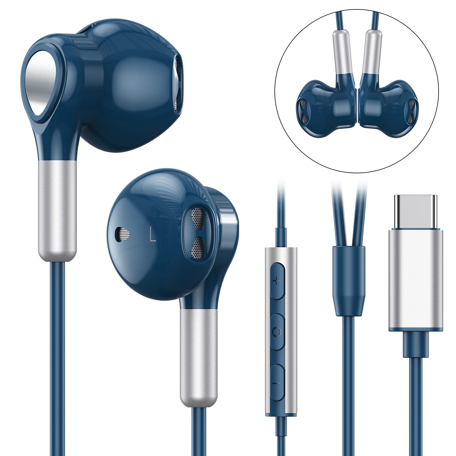Type-C wired magnetic design earphone